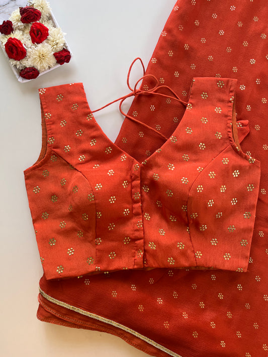 Aayat & Rust Orange Blouse