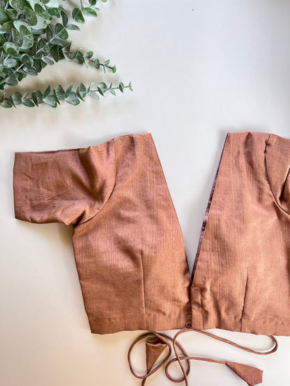 Inaya in Pink & Nude Brown Blouse